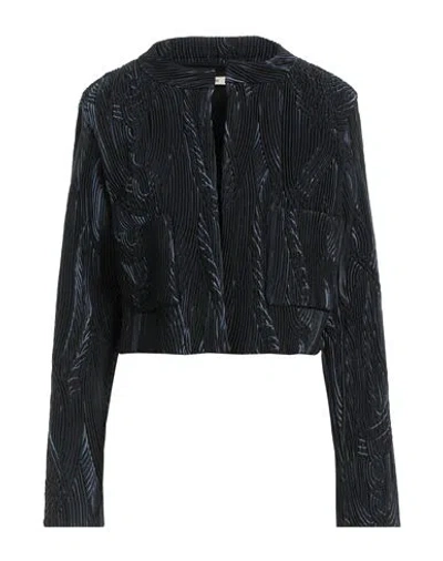 Odeeh Woman Jacket Midnight Blue Size 10 Polyester, Polyamide, Elastane