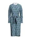 Odeeh Woman Midi Dress Blue Size 10 Cotton