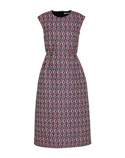 Odeeh Woman Midi Dress Blue Size 8 Polyester