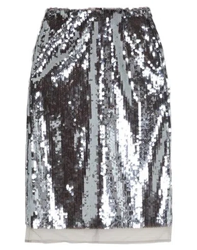 Odeeh Woman Midi Skirt Grey Size 10 Polyester, Nylon