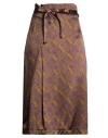 Odeeh Woman Midi Skirt Purple Size 8 Viscose, Polyester In Brown