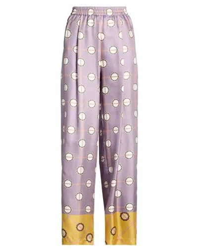 Odeeh Woman Pants Lilac Size 10 Silk In Purple