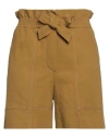 Odeeh Woman Shorts & Bermuda Shorts Khaki Size 10 Cotton, Linen In Beige