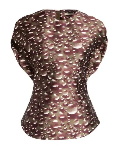 Odeeh Woman Top Military Green Size 6 Polyester In Brown