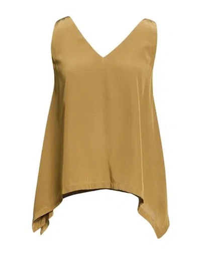 Odeeh Woman Top Military Green Size 6 Silk In Orange