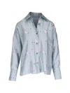Odeeh Printed Silk Shirt In Blue