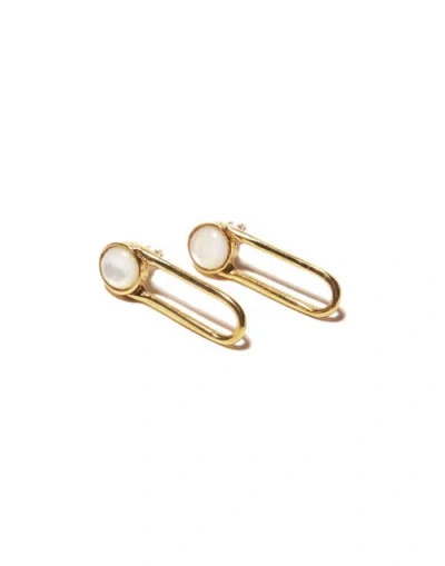 Odette New York Aura Earrings In Mother Of Pearl- Brass