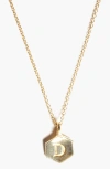 Odette New York Monogram Charm Necklace In Letter D