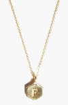 Odette New York Monogram Charm Necklace In Letter F