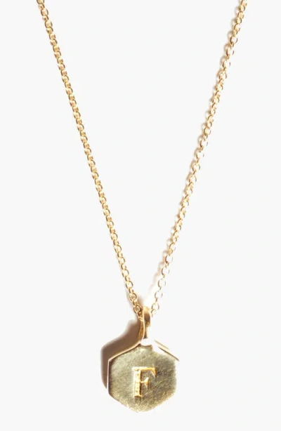 Odette New York Monogram Charm Necklace In Letter F