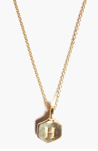 Odette New York Monogram Charm Necklace In Letter H