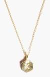 Odette New York Monogram Charm Necklace In Letter K