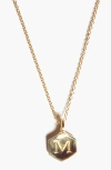 Odette New York Monogram Charm Necklace In Letter M