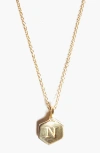 Odette New York Monogram Charm Necklace In Letter N