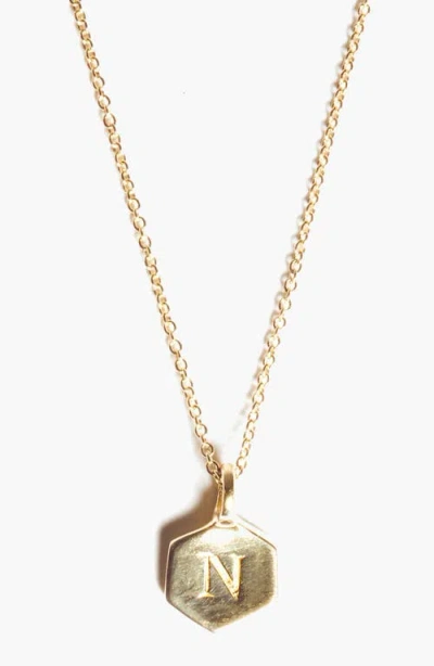 Odette New York Monogram Charm Necklace In Letter N