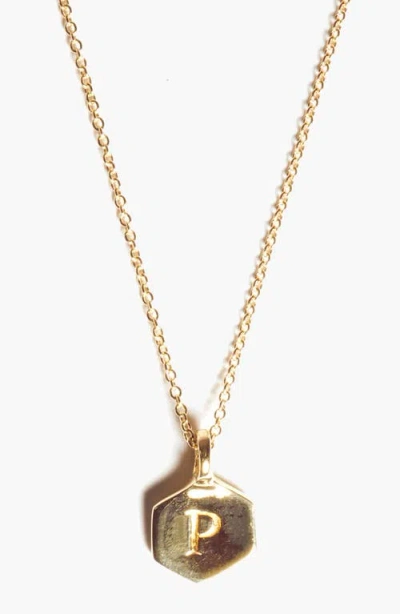 Odette New York Monogram Charm Necklace In Letter P