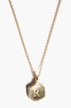 Odette New York Monogram Charm Necklace In Letter R