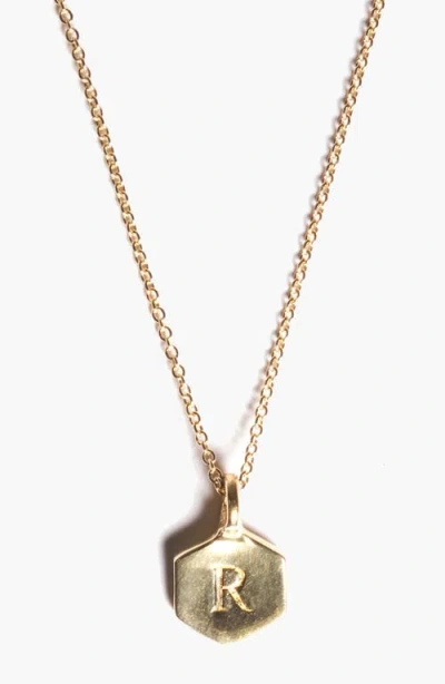 Odette New York Monogram Charm Necklace In Letter R