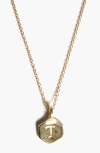 Odette New York Monogram Charm Necklace In Letter T
