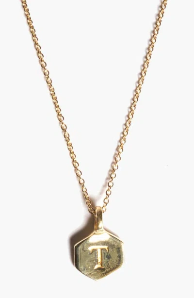 Odette New York Monogram Charm Necklace In Letter T