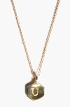 Odette New York Monogram Charm Necklace In Letter U