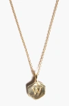 Odette New York Monogram Charm Necklace In Letter W