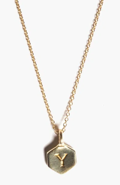 Odette New York Monogram Charm Necklace In Letter Y