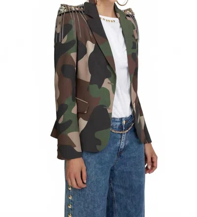 Odi Et Amo Military Blazer In Camouflage In Green