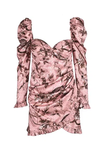 Odi Et Amo Mini Dress With Puffed Sleeves In Multi