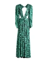 Odi Et Amo Woman Maxi Dress Green Size 6 Polyester, Elastane In Green