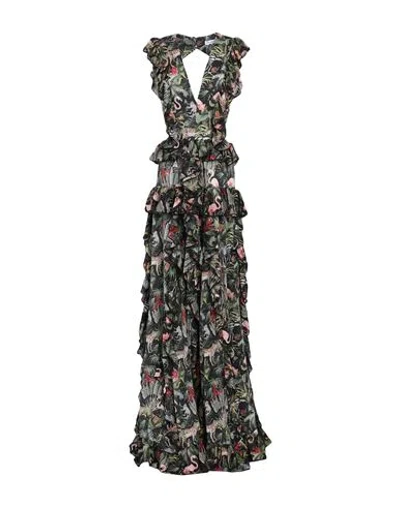 Odi Et Amo Woman Maxi Dress Military Green Size 6 Polyester, Elastane In Multi
