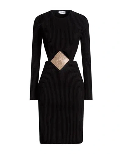 Odi Et Amo Woman Midi Dress Black Size 6 Viscose, Polyester, Polyamide