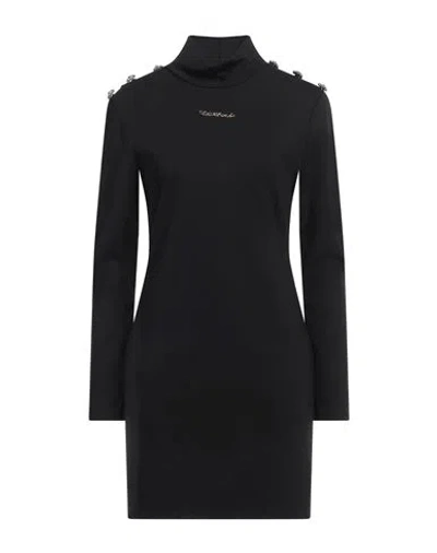Odi Et Amo Woman Mini Dress Black Size 8 Polyester, Cotton, Elastane