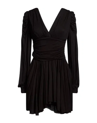Odi Et Amo Woman Mini Dress Black Size 8 Viscose, Lycra