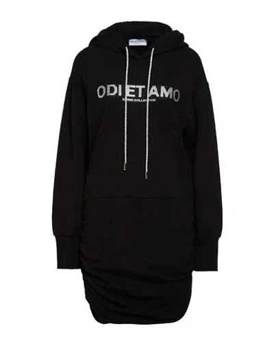 Odi Et Amo Woman Mini Dress Black Size L Cotton