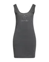Odi Et Amo Woman Short Dress Lead Size 8 Cotton In Grey