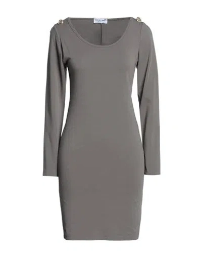 Odi Et Amo Woman Short Dress Lead Size L Cotton In Grey
