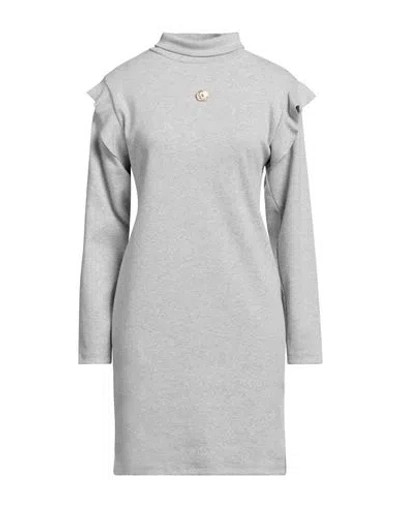 Odi Et Amo Woman Mini Dress Light Grey Size M Cotton