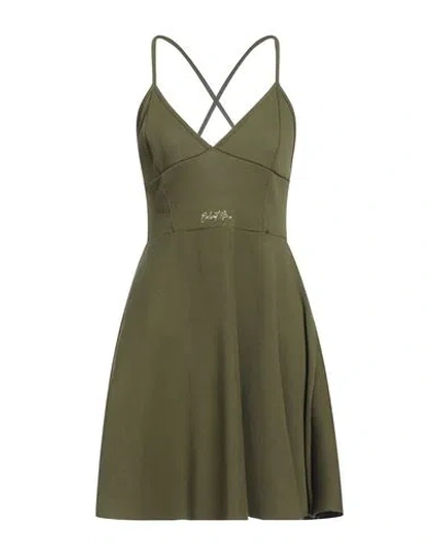 Odi Et Amo Woman Mini Dress Military Green Size 4 Cotton