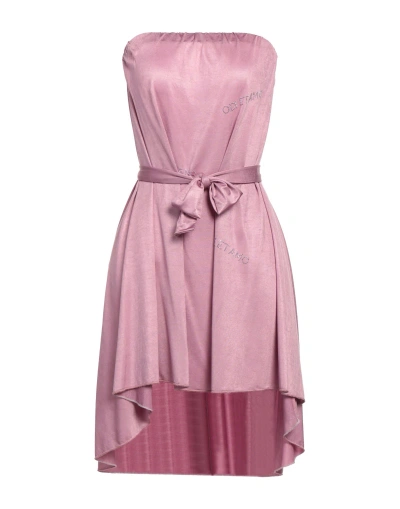 Odi Et Amo Woman Mini Dress Pastel Pink Size L Viscose