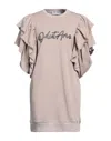Odi Et Amo Woman Short Dress Sand Size L Cotton In Beige