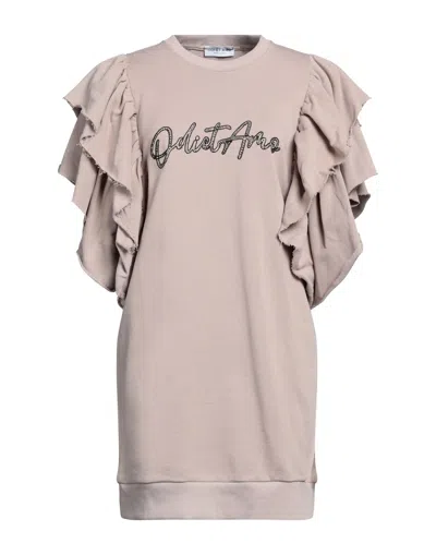 Odi Et Amo Woman Short Dress Sand Size L Cotton In Beige
