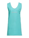 Odi Et Amo Woman Short Dress Turquoise Size 4 Cotton In Blue