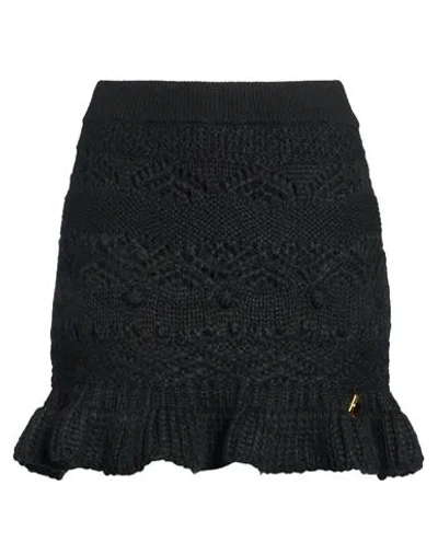 Odi Et Amo Woman Mini Skirt Black Size 8 Elastane, Wool