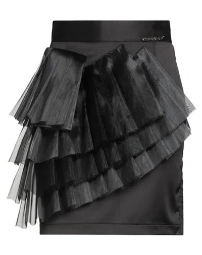 Odi Et Amo Woman Mini Skirt Black Size 8 Polyester, Lycra