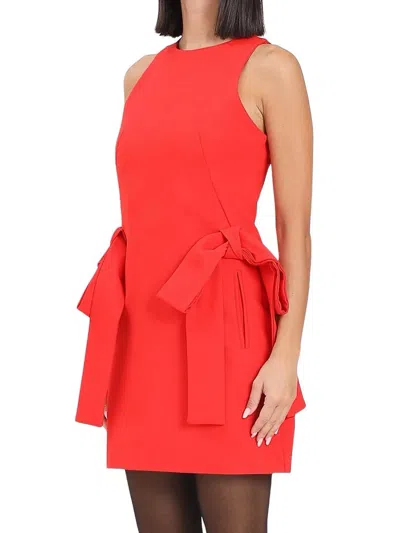 Odì Odì Pinafore Mini Dress With Oversized Bow Pockets In Red