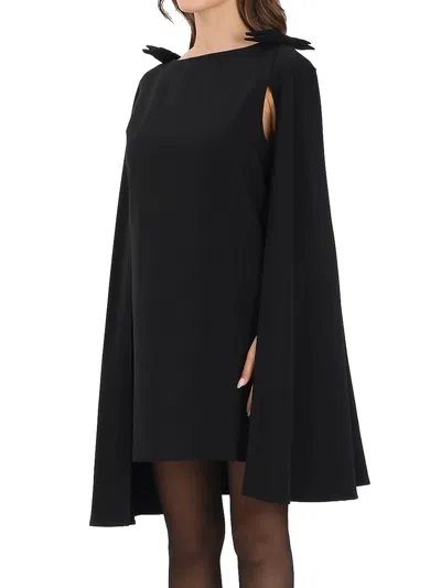 Odì Odì Sheath Dress With Integrated Cape And Concealed Pockets In Black
