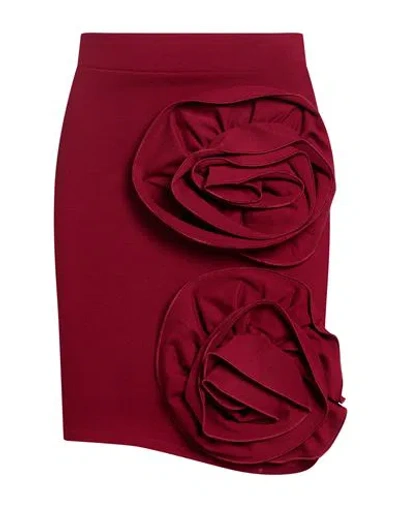 Odì Odì Woman Mini Skirt Garnet Size L Cotton, Polyester, Elastane In Red