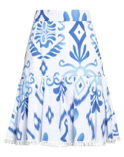 Odì Odì Woman Mini Skirt White Size S Polyester In Animal Print