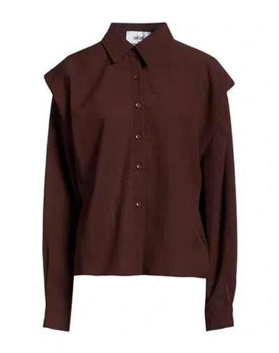 Odì Odì Woman Shirt Chocolate Brown Size M Polyester